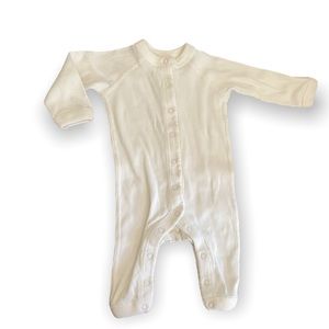 Hanna Andersson Footless Romper Jumpsuit Onesie Cream Colored 3-6months